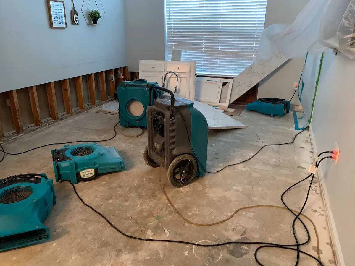 Dehumidifier in flood-cut room for Water Extraction & Removal in Cupertino